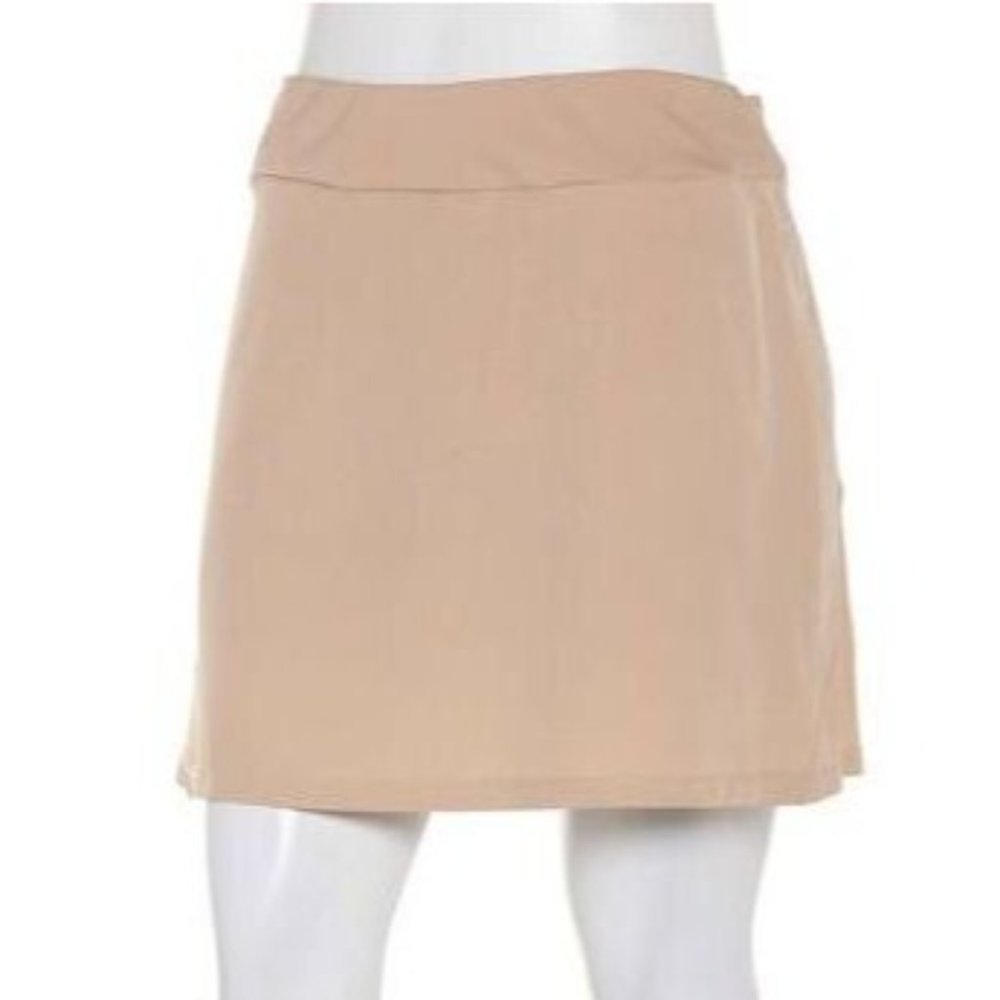 Ebb & Flow Skort Size Small Doeskin Tan Beige shorts/skirt polyester spandex